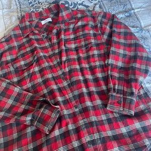 TNA Plaid Oversized Flannel Button Up Shirt